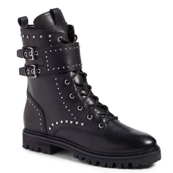 Marc Fisher LTD JOSETTE Combat Stud Lug Boots 6 - Picture 1 of 10